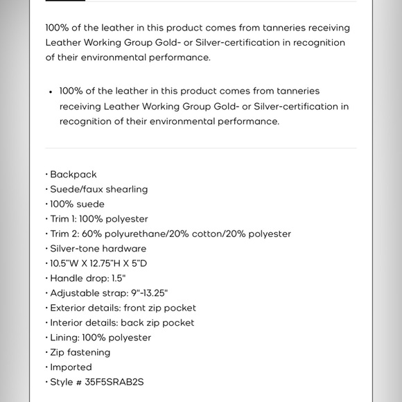 Michael Kors black and Cream Backpack is leather/ fur is faux new bag - Picture 3 of 11